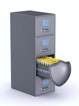 Filing cabinet on white background. Isolated 3D illustration Stock Illustration