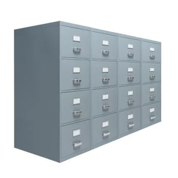 Filing cabinet on white background Stock Photos