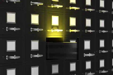 Filing cabinet on white. Isolated 3D image Stock-Illustration