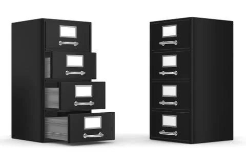 Filing cabinet on white. Isolated 3D image Stock Illustration