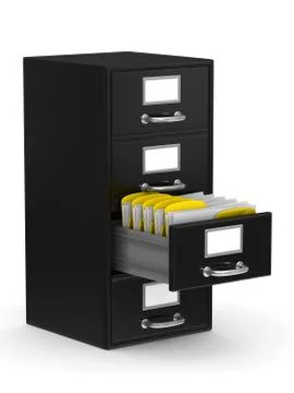 Filing cabinet on white. Isolated 3D image Stock Illustration