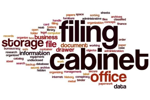 Filing cabinet word cloud Stockillustratie