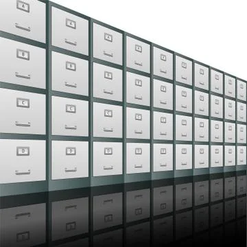 Filing cabinets background Illustrazione stock