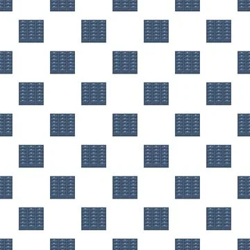 Filing cabinets creating repeating pattern on white background Illustrazione stock