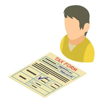 Filing declaration icon, isometric style Stock Illustration