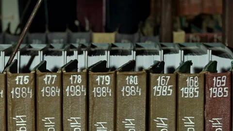 Filing of documents in the archives Department Stock Footage 85668955