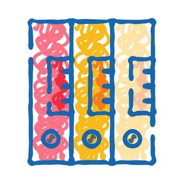 Filing documents in colorful binders for office organization Stock Illustration