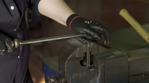Filing Metal Handle 1 Stock Footage 151283735