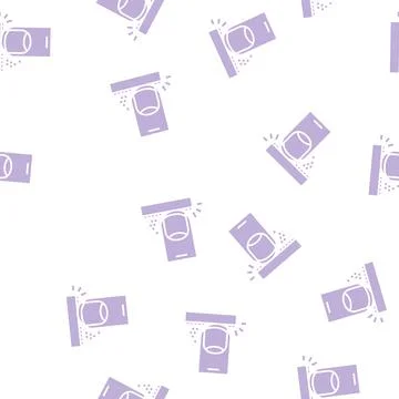 Filing nail glyph seamless pattern Stock Illustration