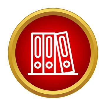 Filing ring binders business data archive icon Stock Illustration