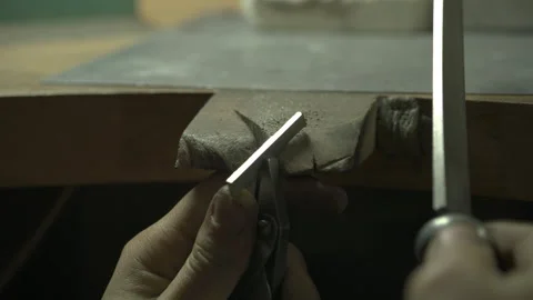 Filing rod of metal Stock Footage 253303843