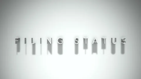 Filing status 3D title animation white text on a white background Stock Footage 300618401