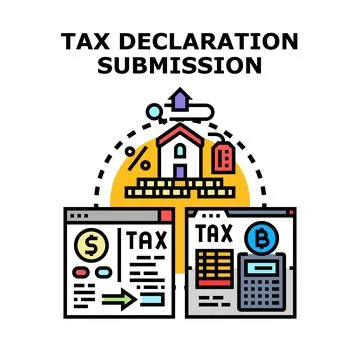 Filing tax declaration submission for property income Illustrazione stock