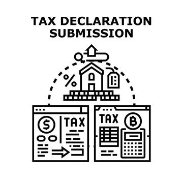 Filing tax declaration submission for property income Illustrazione stock