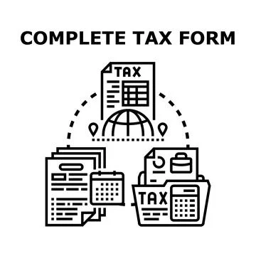 Filing tax forms globally, managing financial reports Stock Illustration