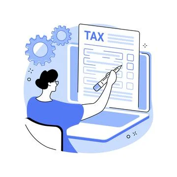 Filing the taxes abstract concept vector illustration. Stock Illustration