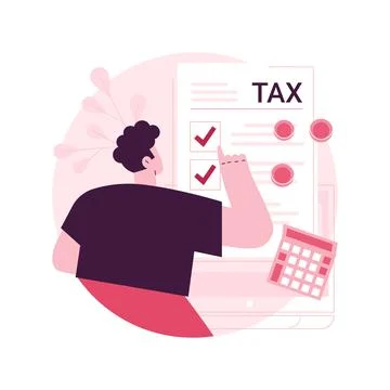 Filing the taxes abstract concept vector illustration. Stock Illustration