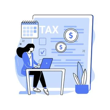 Filing taxes by yourself abstract concept vector illustration. Illustrazione stock