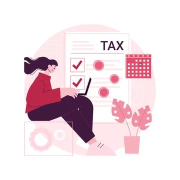 Filing taxes by yourself abstract concept vector illustration. Illustrazione stock