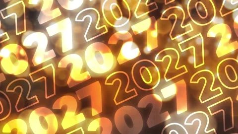 Fill and outline bold wave number 2027 moves diagonally Stock Footage 344665243