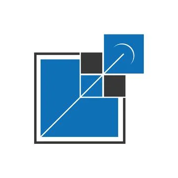 Fill and stroke icon box shpe  logo design  Stock Illustration