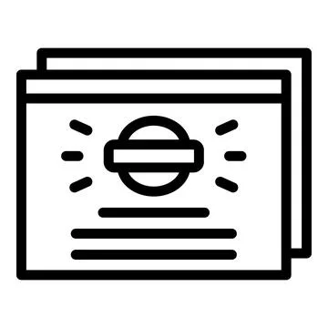 Fill form icon outline vector. Online claim Stock Illustration