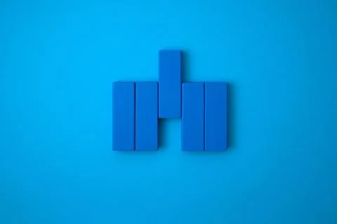 Fill a gap in the blue block. Foto stock