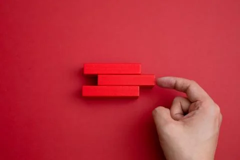 Fill a gap in the red block. Stock Photos