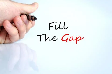 Fill the gap text concept Stock Photos