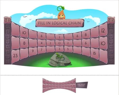 Fill in logical chain  brainteaser Stock Illustration