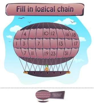 Fill in logical chain puzzle Stock Illustration