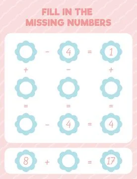 Fill in the missing numbers. Printable maths worksheet practice page. Count a Stock Illustration