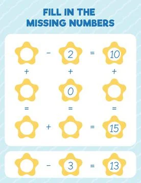 Fill in the missing numbers. Printable maths worksheet practice page. Count a Stock Illustration