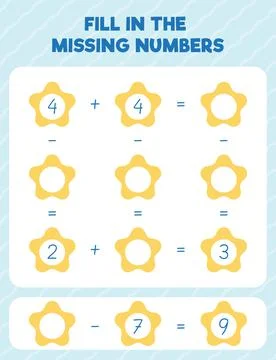 Fill in the missing numbers. Printable maths worksheet practice page. Count a Stock Illustration