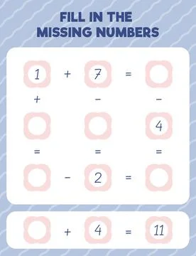 Fill in the missing numbers. Printable maths worksheet practice page. Count a Stock Illustration