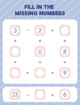 Fill in the missing numbers. Printable maths worksheet practice page. Count a Stock Illustration