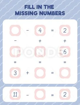 Fill in the missing numbers. Printable maths worksheet practice page. Count a Stockillustratie