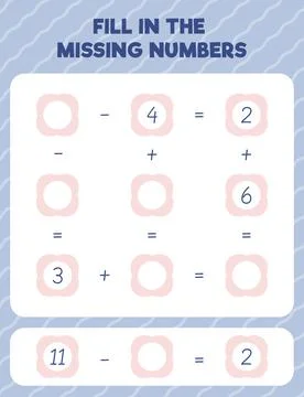 Fill in the missing numbers. Printable maths worksheet practice page. Count a Stock Illustration