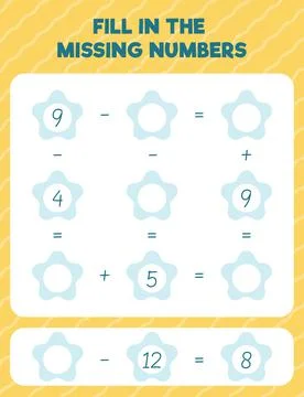 Fill in the missing numbers. Printable maths worksheet practice page. Count a Stock Illustration