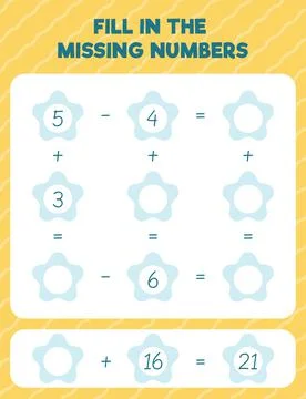 Fill in the missing numbers. Printable maths worksheet practice page. Count a Stock Illustration