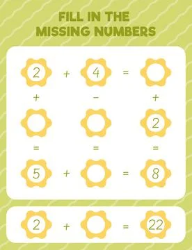 Fill in the missing numbers. Printable maths worksheet practice page. Count a Stock Illustration