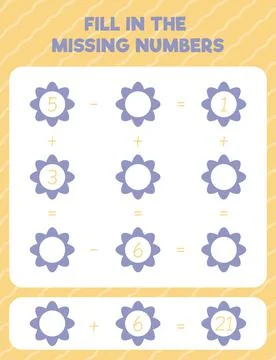 Fill in the missing numbers. Printable maths worksheet practice page. Count a Stock Illustration