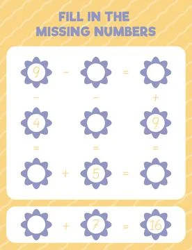 Fill in the missing numbers. Printable maths worksheet practice page. Count a Stock Illustration