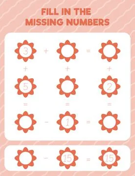 Fill in the missing numbers. Printable maths worksheet practice page. Count a Stock Illustration