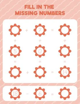 Fill in the missing numbers. Printable maths worksheet practice page. Count a Stock Illustration