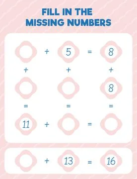 Fill in the missing numbers. Printable maths worksheet practice page. Count a Stock Illustration