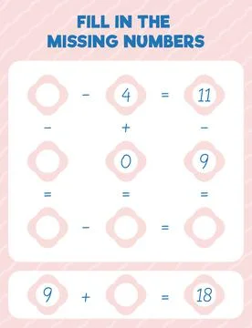 Fill in the missing numbers. Printable maths worksheet practice page. Count a Stock Illustration