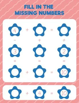 Fill in the missing numbers. Printable maths worksheet practice page. Count a Stock Illustration