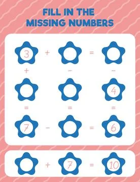 Fill in the missing numbers. Printable maths worksheet practice page. Count a Stock Illustration
