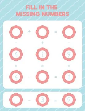 Fill in the missing numbers. Printable maths worksheet practice page. Count a Stock Illustration